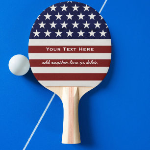 Pala De Ping Pong Patriota de la bandera estadounidense, 4 de julio,