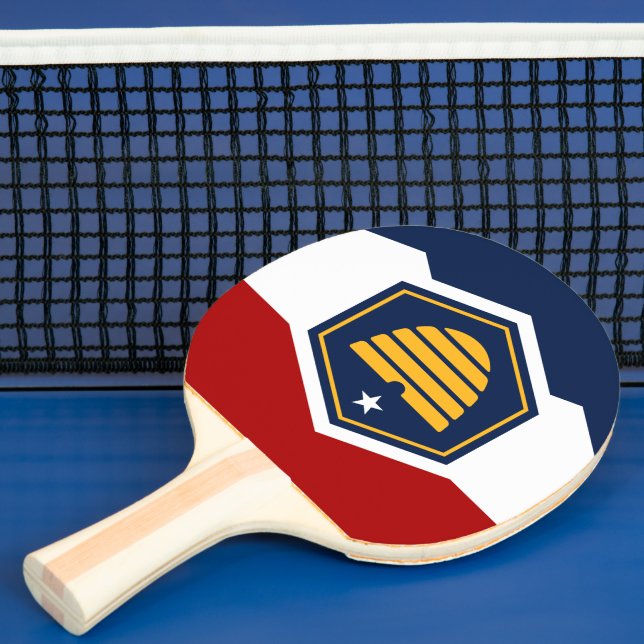 Pala De Ping Pong Patriotic, ping pong paddle with Flag of Utah, USA (in situ)