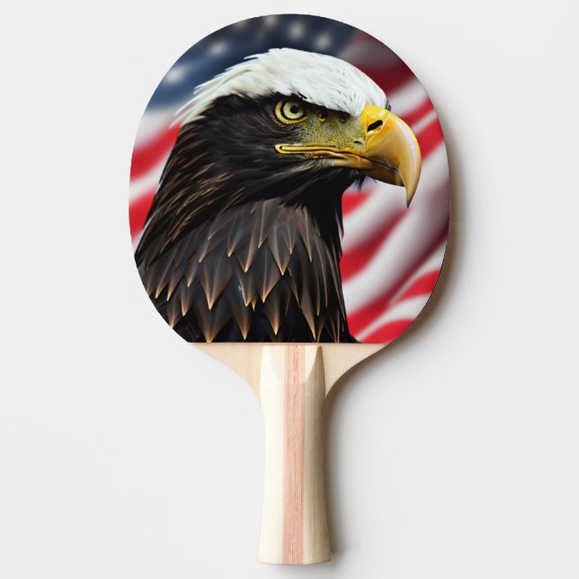 Pala De Ping Pong Patriótico/Águila/Estadounidense/USA (Anverso)