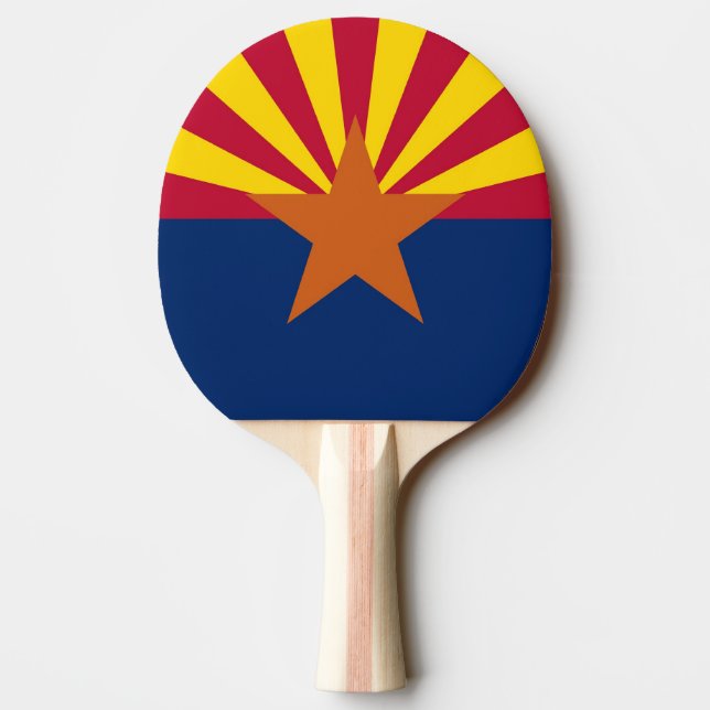 Pala De Ping Pong Patriótico, ping pong remo con bandera de Arizona (Reverso)