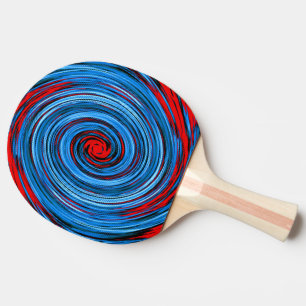 Pala De Ping Pong Patrón abstracto de giro negro rojo azul