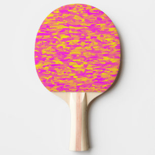 Pala De Ping Pong Patrón abstracto rosa amarillo naranja