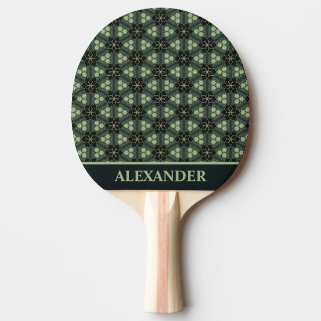 Pala De Ping Pong Patrón abstracto verde personalizado (Anverso)