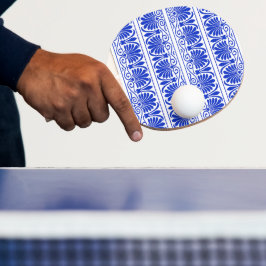 Pala De Ping Pong Patrón árabe del Mediterráneo griego Azul