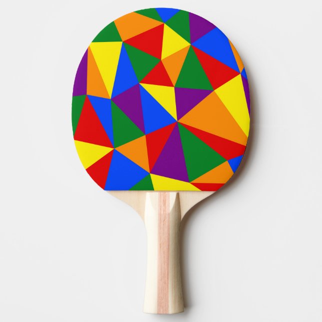 Pala De Ping Pong Patrón arco iris de polígono (Anverso)