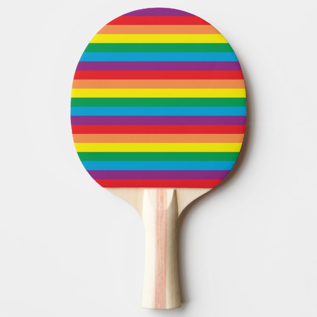 Pala De Ping Pong Patrón arcoiris simple (Anverso)