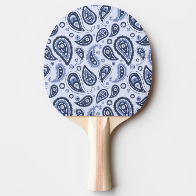 Pala De Ping Pong Patrón azul paisley (Anverso)