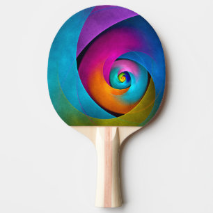 Pala De Ping Pong Patrón azul rosado del arte del resumen floral mod