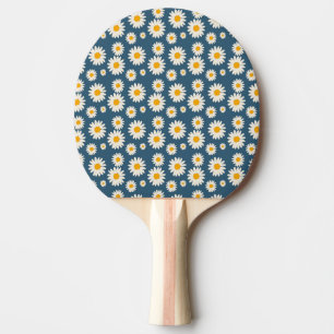 Pala De Ping Pong Patrón botánico floral de margarita