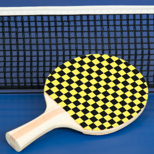 Pala De Ping Pong Patrón clásico de amarillo y negro