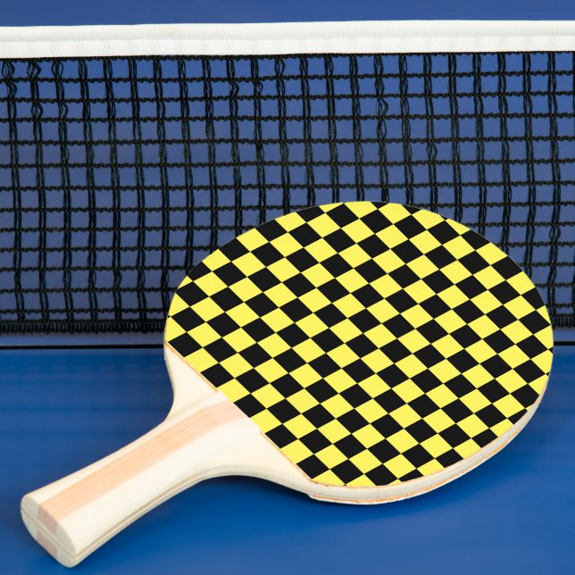 Pala De Ping Pong Patrón clásico de amarillo y negro (in situ)