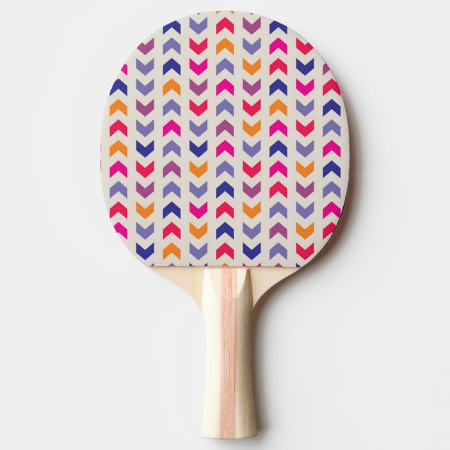 Pala De Ping Pong Patrón colorido Aztec Chevron (Anverso)