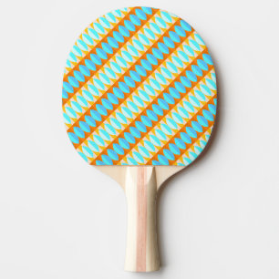 Pala De Ping Pong Patrón colorido turquesa azul naranja amarillo