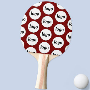Pala De Ping Pong Patrón comercial de logotipo rojo borgoña promocio