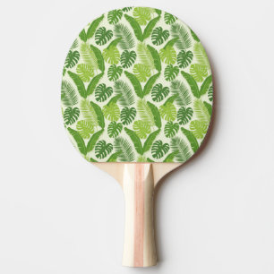 Pala De Ping Pong Patrón continuo de hojas tropicales y Monstera