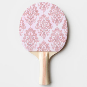 Pala De Ping Pong Patrón de acuarela damasco victoriano rosa bonito