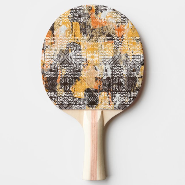 Pala De Ping Pong Patrón de angustia tribal de Boho geométrico (Anverso)