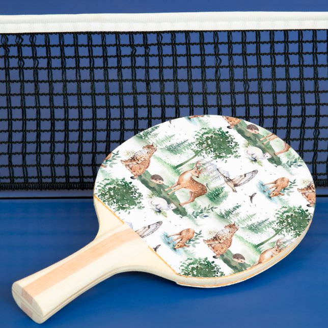 Pala De Ping Pong Patrón de animales de Woodland Baby (in situ)