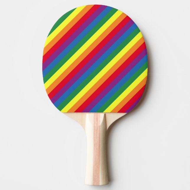 Pala De Ping Pong Patrón de arco iris diagonal (Anverso)