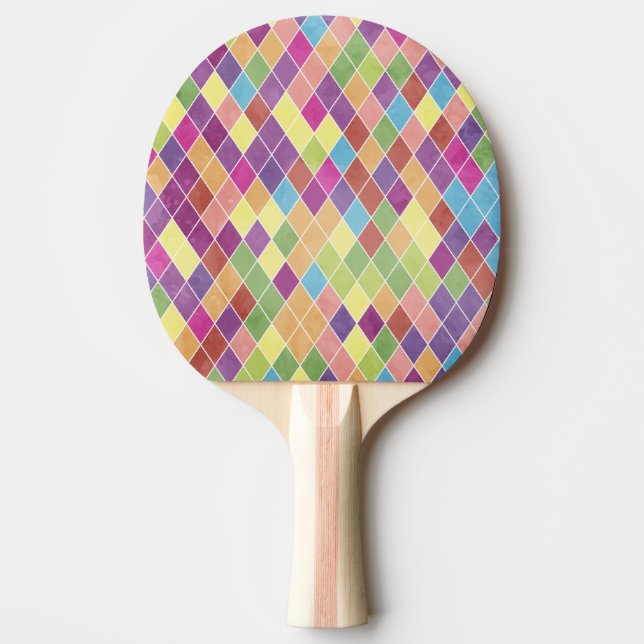 Pala De Ping Pong Patrón de arlequín grunge (Anverso)
