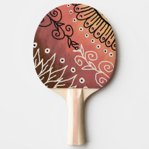 Pala De Ping Pong Patrón de arte gracioso rojo