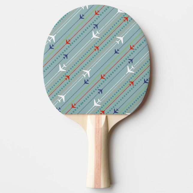Pala De Ping Pong Patrón de avión retro Ping Pong Paddle (Anverso)