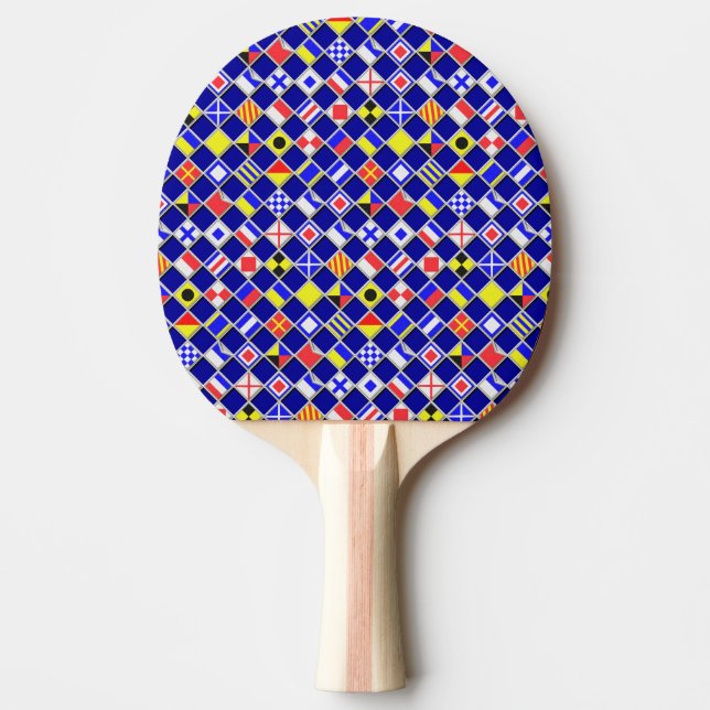 Pala De Ping Pong Patrón de azulejos de bandera náutica con efecto 3 (Anverso)