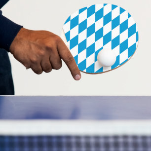 Pala De Ping Pong Patrón de bandera de diamantes de Baviera azul y b