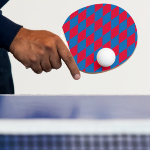 Pala De Ping Pong Patrón de bandera de diamantes de Baviera azul y r