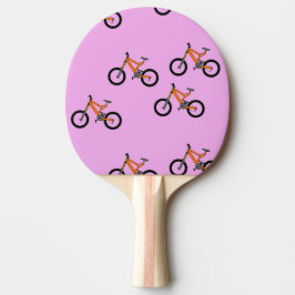 Pala De Ping Pong Patrón de bicicletas en rosa