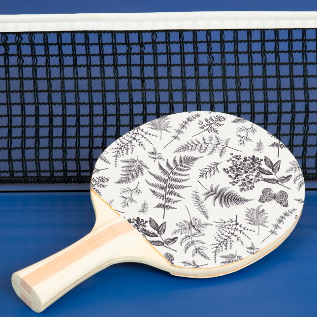 Pala De Ping Pong Patrón de botánica y mariposa de época (in situ)