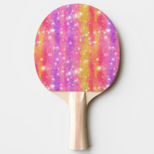 Pala De Ping Pong Patrón de brillo de purpurina naranja rosa
