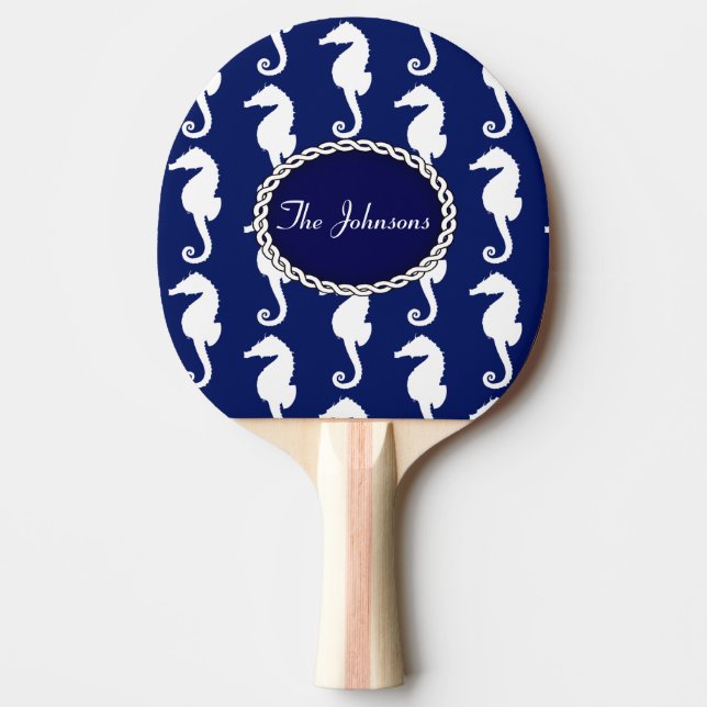 Pala De Ping Pong Patrón de caballitos de mar sin mar (Anverso)
