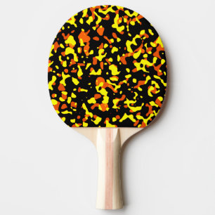Pala De Ping Pong Patrón de camuflaje amarillo y Naranja brillante d