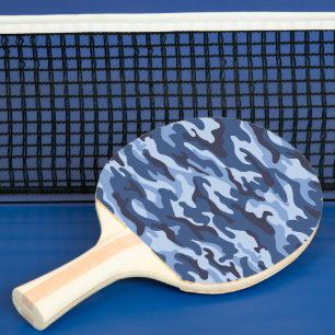 Pala De Ping Pong Patrón de camuflaje azul oscuro