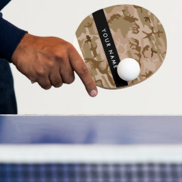 Pala De Ping Pong Patrón de camuflaje del desierto, tu nombre, Perso