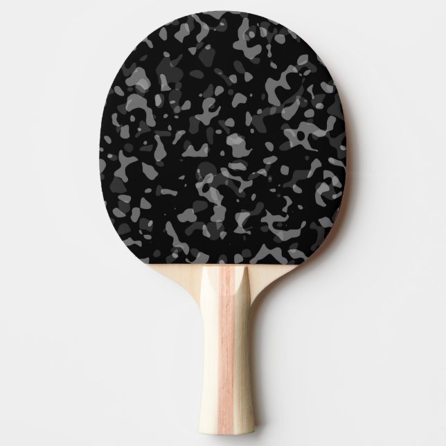 Pala De Ping Pong Patrón de camuflaje negro y gris de moda (Anverso)