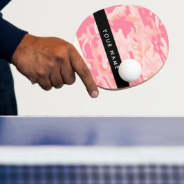 Pala De Ping Pong Patrón de camuflaje rosa, su nombre, Personalizar
