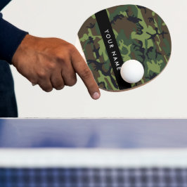 Pala De Ping Pong Patrón de camuflaje verde, nombre, personalización