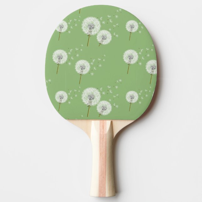 Pala De Ping Pong Patrón de candelio sobre fondo verde (Anverso)