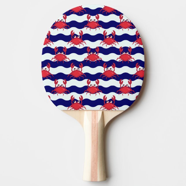 Pala De Ping Pong Patrón de cangrejos felices (Anverso)