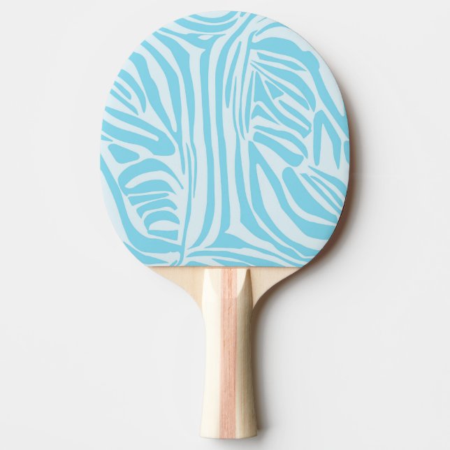 Pala De Ping Pong Patrón de cebra azul (Anverso)