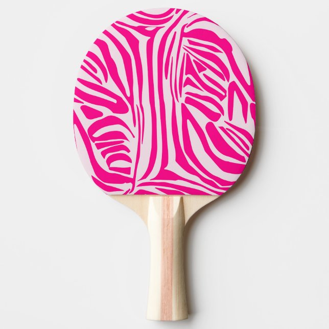 Pala De Ping Pong Patrón de cebra rosa (Anverso)