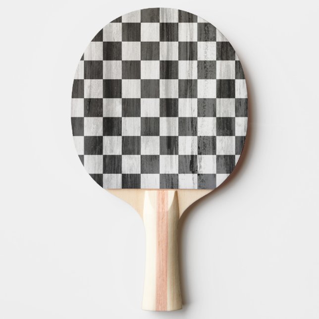 Pala De Ping Pong Patrón de cheques de madera (Anverso)