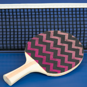 Pala De Ping Pong Patrón de chevlán gris oscuro rosa magenta