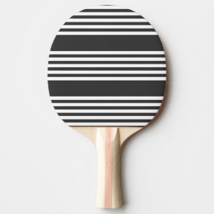 Pala De Ping Pong Patrón de cinco rayas blanco y carbonífero