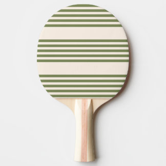 Pala De Ping Pong Patrón de cinco rayas verde oliva y beige