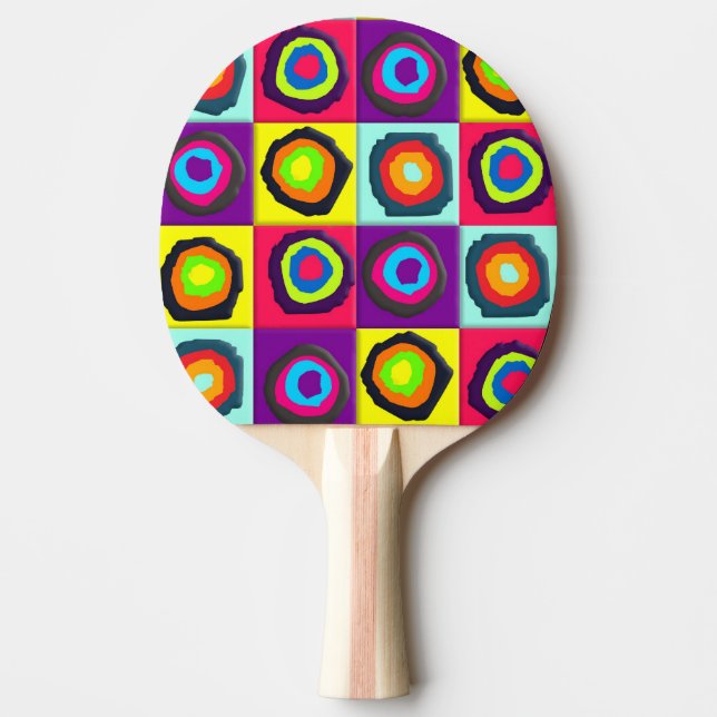 Pala De Ping Pong Patrón de Círculos Abstractos Modernos (Anverso)