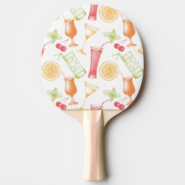 Pala De Ping Pong Patrón de cóctel esbozado (Anverso)
