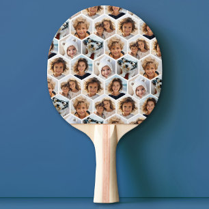 Pala De Ping Pong Patrón de Collage de fotos de abeja - BE PACIENTE